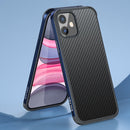 SULADA Luxury 3D Carbon Fiber Textured Shockproof Metal + TPU Frame Case For iPhone 11(Sea Blue)
