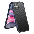 SULADA Luxury 3D Carbon Fiber Textured Shockproof Metal + TPU Frame Case For iPhone 11(Sea Blue)