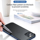SULADA Luxury 3D Carbon Fiber Textured Shockproof Metal + TPU Frame Case For iPhone 11(Sea Blue)
