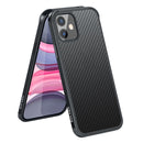 SULADA Luxury 3D Carbon Fiber Textured Shockproof Metal + TPU Frame Case For iPhone 11(Black)