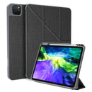 Mutural Multi-fold Smart Leather Tablet Case For iPad Pro 12.9 2021 / 2020(Black)