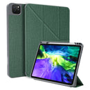 Mutural Multi-fold Smart Leather Tablet Case For iPad Pro 12.9 2021 / 2020(Dark Green)