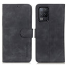 For Realme 9 5G / Realme 8 5G / Realme V13 5G KHAZNEH Retro Texture PU + TPU Horizontal Flip Leather Case(Black)