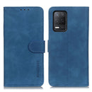 For Realme 9 5G / Realme 8 5G / Realme V13 5G KHAZNEH Retro Texture PU + TPU Horizontal Flip Leather Case(Blue)