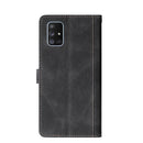 For Samsung Galaxy A71 Stitching Skin Feel Magnetic Buckle Horizontal Flip PU Leather Case with Holder & Card Slots & Wallet(Black)