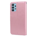 For Samsung Galaxy A32 4G Rose Embossed Horizontal Flip PU Leather Case with Holder & Card Slots & Wallet(Rose Gold)