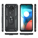 For Motorola Moto E7 Shockproof TPU + PC Protective Case with 360 Degree Rotating Holder(Black)