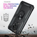 For Motorola Moto E7 Shockproof TPU + PC Protective Case with 360 Degree Rotating Holder(Black)