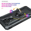 For Motorola Moto E7 Shockproof TPU + PC Protective Case with 360 Degree Rotating Holder(Black)