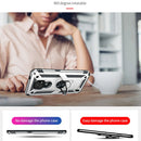 For Motorola Moto E7 Shockproof TPU + PC Protective Case with 360 Degree Rotating Holder(Silver)