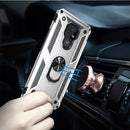For Motorola Moto E7 Shockproof TPU + PC Protective Case with 360 Degree Rotating Holder(Silver)