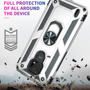 For Motorola Moto E7 Shockproof TPU + PC Protective Case with 360 Degree Rotating Holder(Silver)