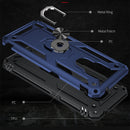 For Motorola Moto E7 Shockproof TPU + PC Protective Case with 360 Degree Rotating Holder(Blue)