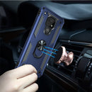 For Motorola Moto E7 Shockproof TPU + PC Protective Case with 360 Degree Rotating Holder(Blue)