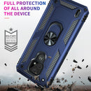 For Motorola Moto E7 Shockproof TPU + PC Protective Case with 360 Degree Rotating Holder(Blue)