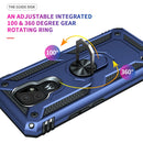 For Motorola Moto E7 Shockproof TPU + PC Protective Case with 360 Degree Rotating Holder(Blue)