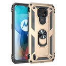 For Motorola Moto E7 Shockproof TPU + PC Protective Case with 360 Degree Rotating Holder(Gold)