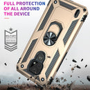 For Motorola Moto E7 Shockproof TPU + PC Protective Case with 360 Degree Rotating Holder(Gold)