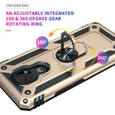 For Motorola Moto E7 Shockproof TPU + PC Protective Case with 360 Degree Rotating Holder(Gold)