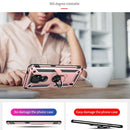 For Motorola Moto E7 Shockproof TPU + PC Protective Case with 360 Degree Rotating Holder(Rose Gold)
