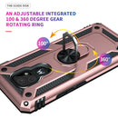 For Motorola Moto E7 Shockproof TPU + PC Protective Case with 360 Degree Rotating Holder(Rose Gold)