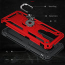 For Motorola Moto E7 Shockproof TPU + PC Protective Case with 360 Degree Rotating Holder(Red)