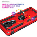 For Motorola Moto E7 Shockproof TPU + PC Protective Case with 360 Degree Rotating Holder(Red)