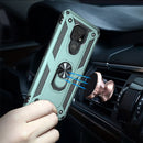 For Motorola Moto E7 Shockproof TPU + PC Protective Case with 360 Degree Rotating Holder(Green)