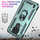 For Motorola Moto E7 Shockproof TPU + PC Protective Case with 360 Degree Rotating Holder(Green)