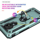 For Motorola Moto E7 Shockproof TPU + PC Protective Case with 360 Degree Rotating Holder(Green)