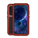 For Samsung Galaxy A52 5G / 4G LOVE MEI Metal Shockproof Waterproof Dustproof Protective Case with Glass(Red)