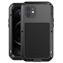 LOVE MEI Metal Shockproof Waterproof Dustproof Protective Case For iPhone 12(Black)