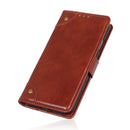For OPPO F19 / A74 4G Copper Buckle Nappa Texture Horizontal Flip Leather Case with Holder & Card Slots & Wallet(Brown)