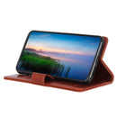 For OPPO F19 / A74 4G Copper Buckle Nappa Texture Horizontal Flip Leather Case with Holder & Card Slots & Wallet(Brown)