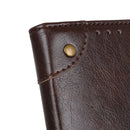 For OPPO F19 / A74 4G Copper Buckle Nappa Texture Horizontal Flip Leather Case with Holder & Card Slots & Wallet(Coffee)