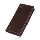 For OPPO F19 / A74 4G Copper Buckle Nappa Texture Horizontal Flip Leather Case with Holder & Card Slots & Wallet(Coffee)