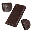 For OPPO F19 / A74 4G Copper Buckle Nappa Texture Horizontal Flip Leather Case with Holder & Card Slots & Wallet(Coffee)