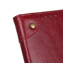 For OPPO F19 / A74 4G Copper Buckle Nappa Texture Horizontal Flip Leather Case with Holder & Card Slots & Wallet(Wine Red)