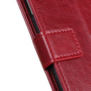 For OPPO F19 / A74 4G Copper Buckle Nappa Texture Horizontal Flip Leather Case with Holder & Card Slots & Wallet(Wine Red)