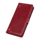 For OPPO F19 / A74 4G Copper Buckle Nappa Texture Horizontal Flip Leather Case with Holder & Card Slots & Wallet(Wine Red)