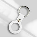 Liquid Silicone Shockproof Protective Cover Soft Case with Keychain Ring For AirTag(White)