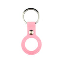 Liquid Silicone Shockproof Protective Cover Soft Case with Keychain Ring For AirTag(Pink)