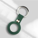 Liquid Silicone Shockproof Protective Cover Soft Case with Keychain Ring For AirTag(Deep Green)