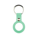 Liquid Silicone Shockproof Protective Cover Soft Case with Keychain Ring For AirTag(Light Green)