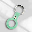 Liquid Silicone Shockproof Protective Cover Soft Case with Keychain Ring For AirTag(Light Green)