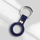 Liquid Silicone Shockproof Protective Cover Soft Case with Keychain Ring For AirTag(Dark Blue)
