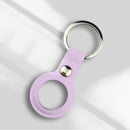 Liquid Silicone Shockproof Protective Cover Soft Case with Keychain Ring For AirTag(Lavender Purple)