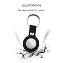 Liquid Silicone Shockproof Protective Cover Soft Case with Keychain Ring For AirTag(Pink)