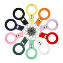 Liquid Silicone Shockproof Protective Cover Soft Case with Keychain Ring For AirTag(White)