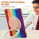 For Samsung Galaxy Tab A7 10.4 (2020) T500 / T505 Silicone + PC Protective Case with Holder & Shoulder Strap(Colorful Red)